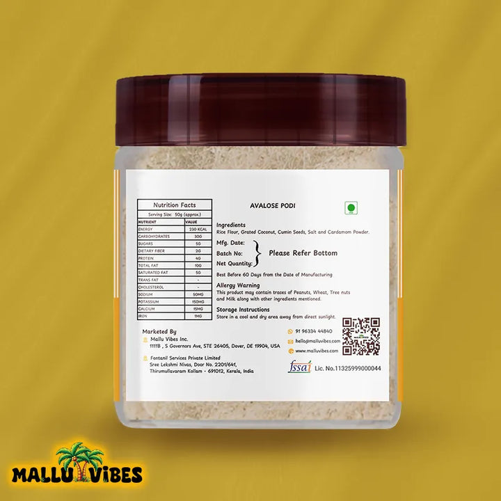 Authentic Kerala snacks Avalose podi, english - Freshly Made Kerala snacks rice flour coconut powder
