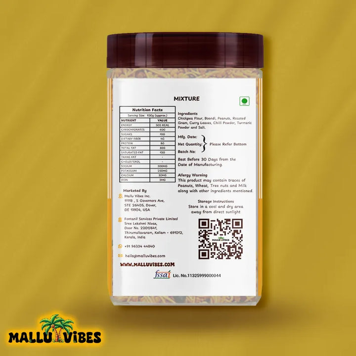crunchy mixture in a Mallu Vibes Organic Kerala snacks, malayalam - Kerala snacks chivada