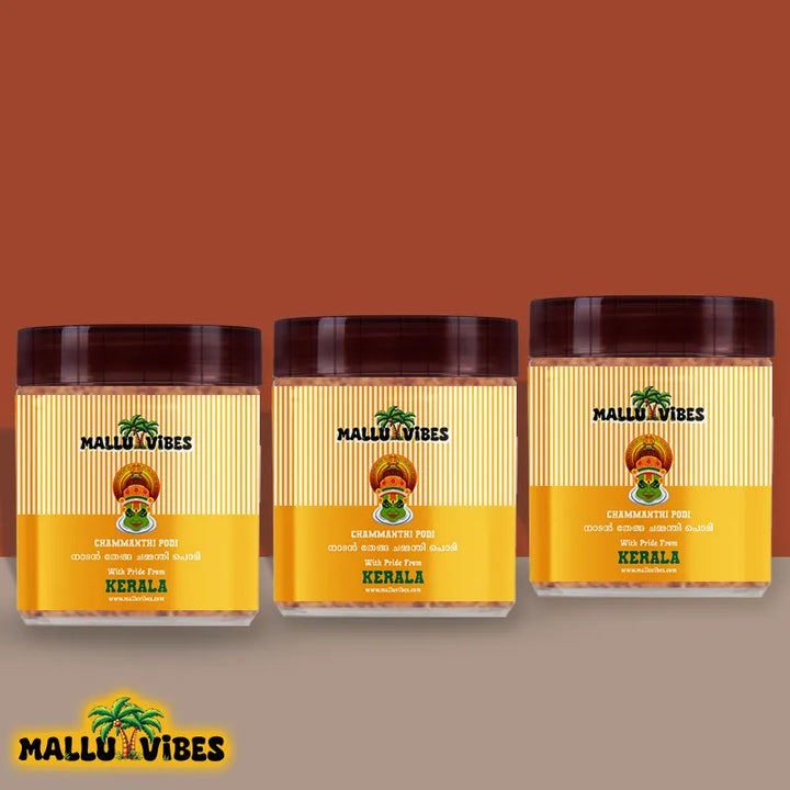 Homemade Fresh Coconut chammanthi podi with a blend of spices, malayalam - nadan thenga chammanthi podi with package