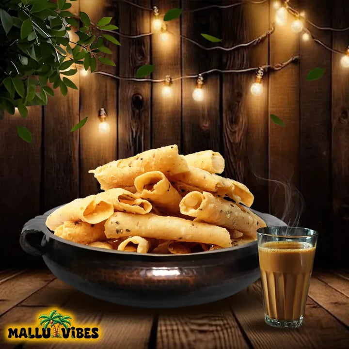 Homemade Fresh kuzhalappam in a bowl , english - Online Kerala snacks crispy rice tubes
