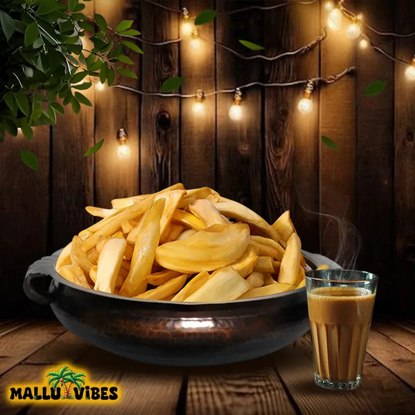 Traditional Kerala food Jackfruit chips in a bowl, malayalam - Best Kerala snacks online chakka upperi