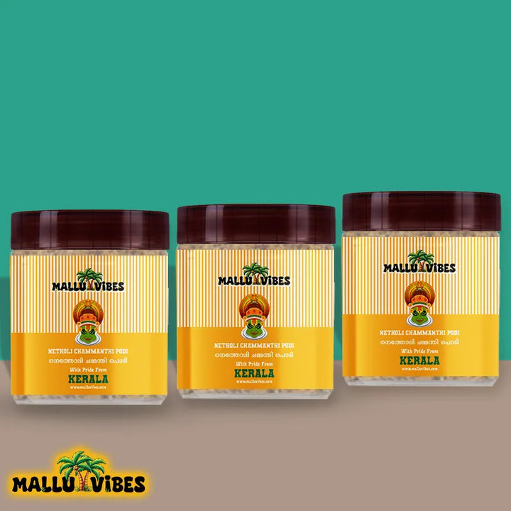 Homemade Fresh and No Preservatives in Netholi Chammanthi Podi with a tangy and spicy flavor, english - anchovy chutney powder chammanthi podi