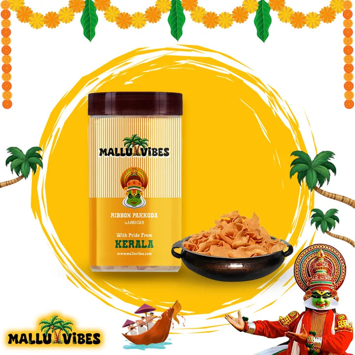 Authentic Kerala snacks pakkavada in a bowl, english - Homemade Kerala snacks ribbon shaped pakkoda