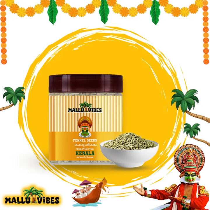 Freshly Made Kerala fennel seeds with a sweet, licorice taste, malayalam - Organic Kerala perunjeerakam