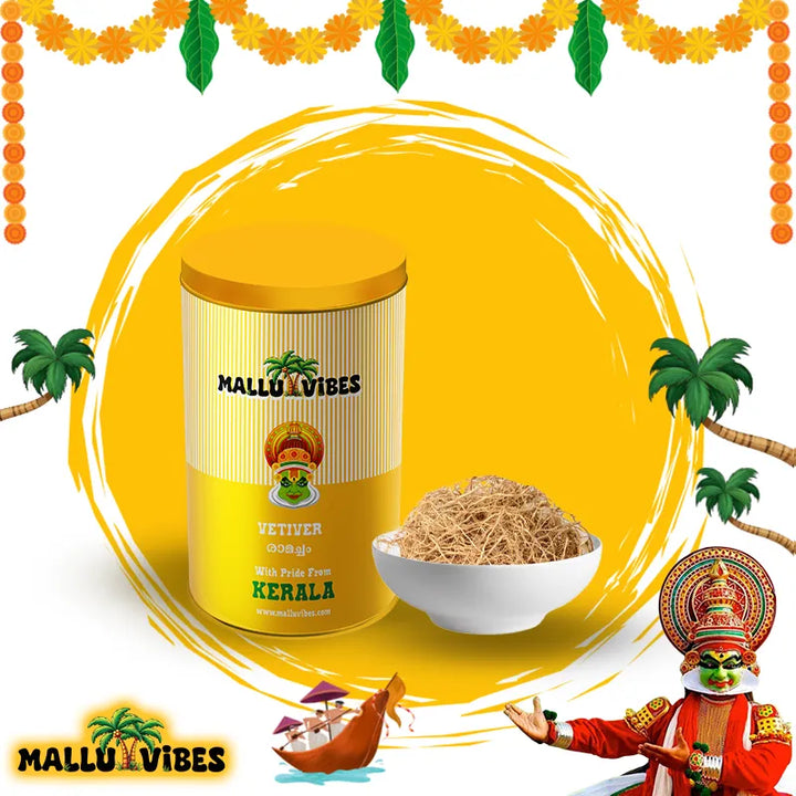 Natural Kerala vetiver roots with a rich, earthy and calming fragrance, malayalam - Organic Kerala ramacham