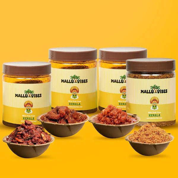 Mallu Vibes Homemade Fresh Kerala pickles and Chammanthi podi for Budget Non-Veg Combo