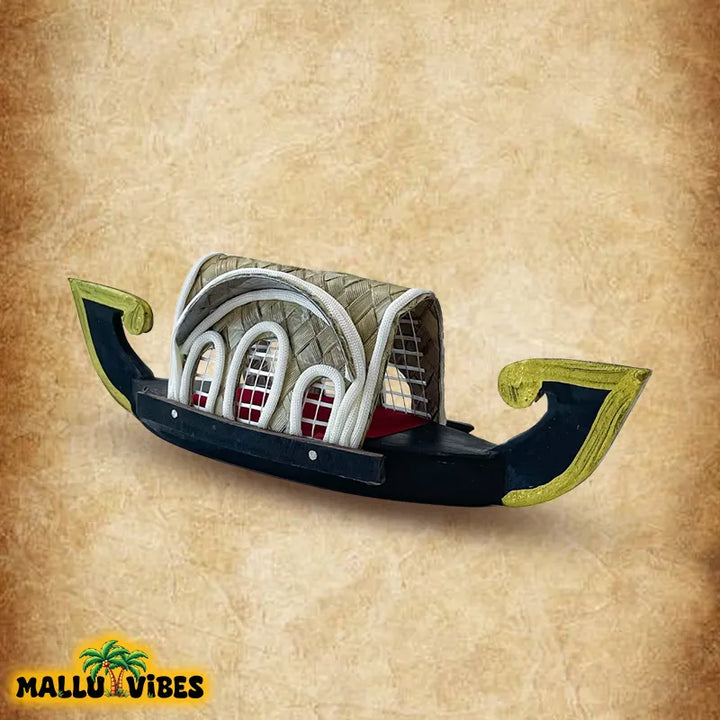 Right side view of Handicrafts of Kerala traditional wooden kerala houseboat, english - Kerala arts and crafts wooden house boat