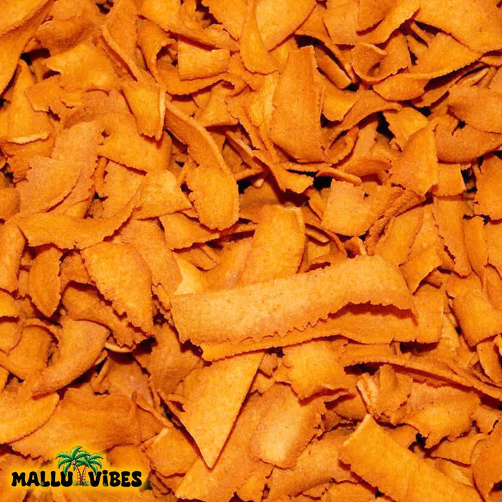 Authentic Kerala snacks pakkavada, english - Homemade Kerala snacks ribbon shaped pakkoda