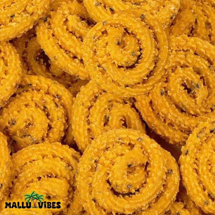 Best Kerala snacks online arimurukku, english - Homemade Kerala snacks crispy rice flour spirals 