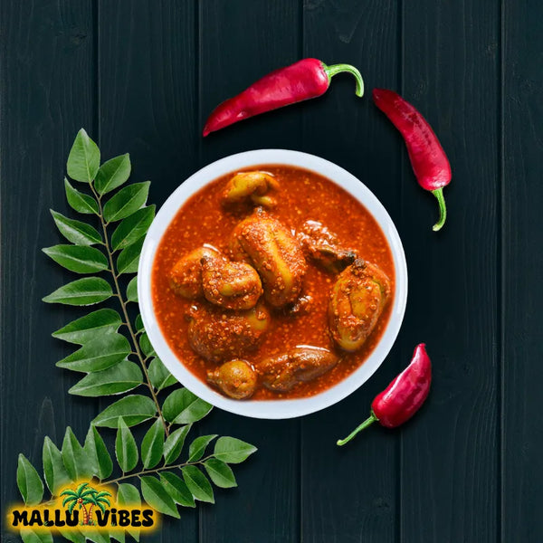 Top view of Mallu Vibes Tender mango Kerala pickles with aromatic spices Homemade Kerala pickles and No Preservatives, malayalam - kanni manga achar
