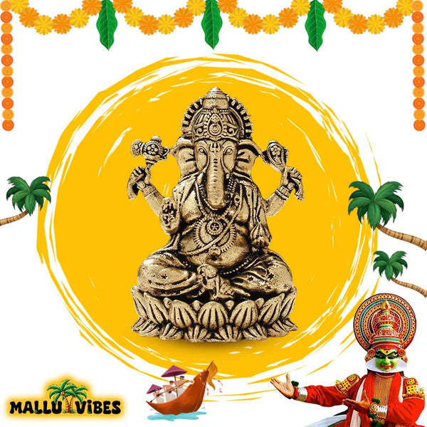 Traditional Kerala art Brass ganapathy statue and Unique Kerala handicrafts